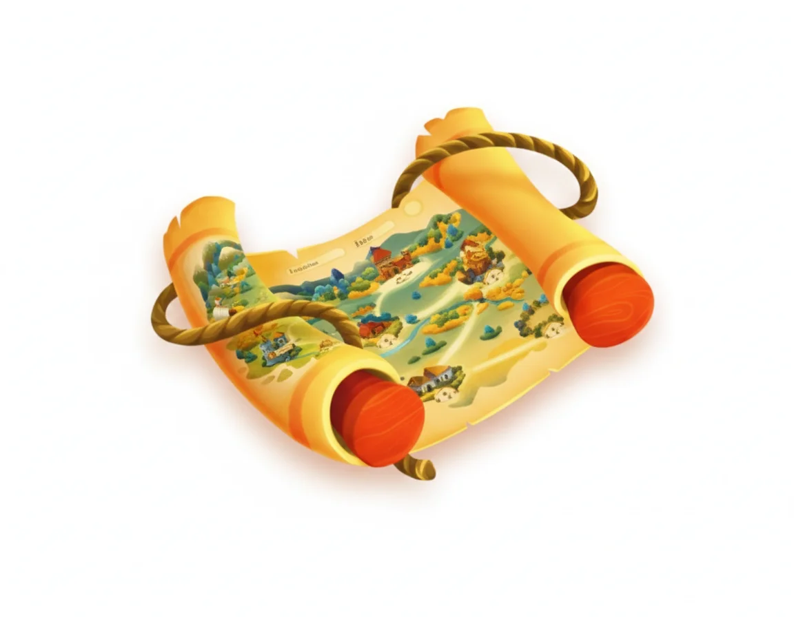 Ancient scroll with medieval map